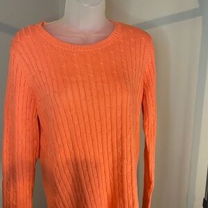 Women's Orange Cable Knit Sweater